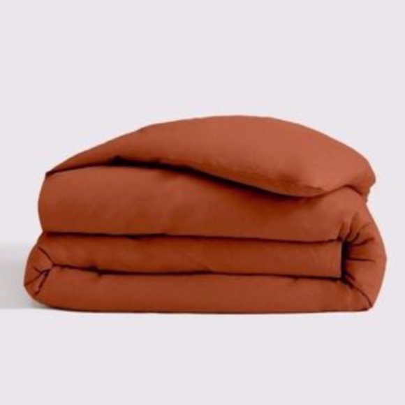 NWOT Quince Bamboo Queen Duvet Cover in Terracotta - Picture 6 of 6